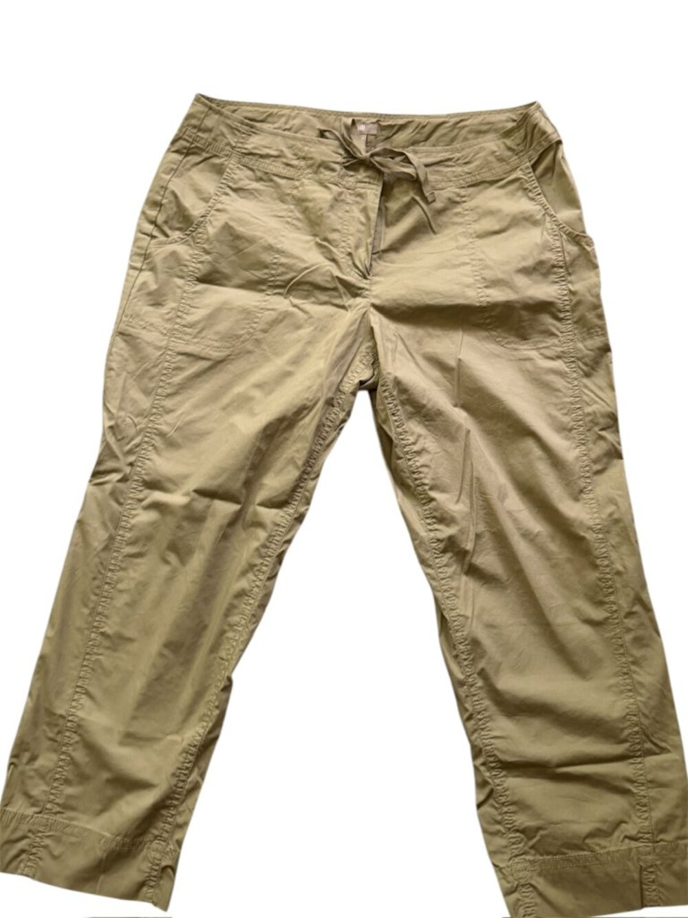 J. Jill Cropped Khaki Drawstring Utility Pants